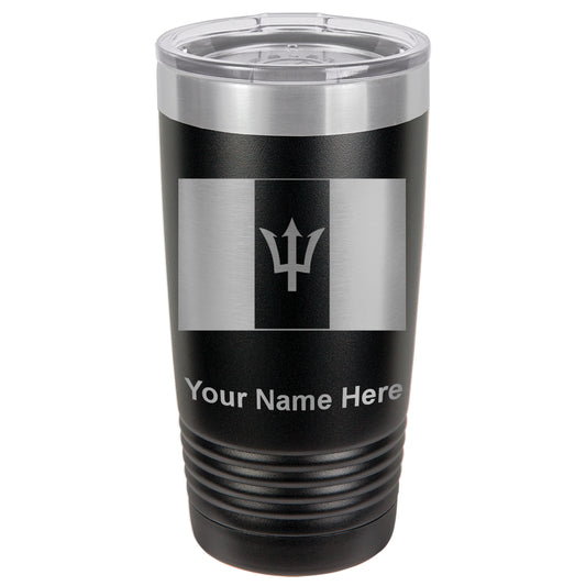 20oz Vacuum Insulated Tumbler Mug, Flag of Barbados, Personalized Engraving Included