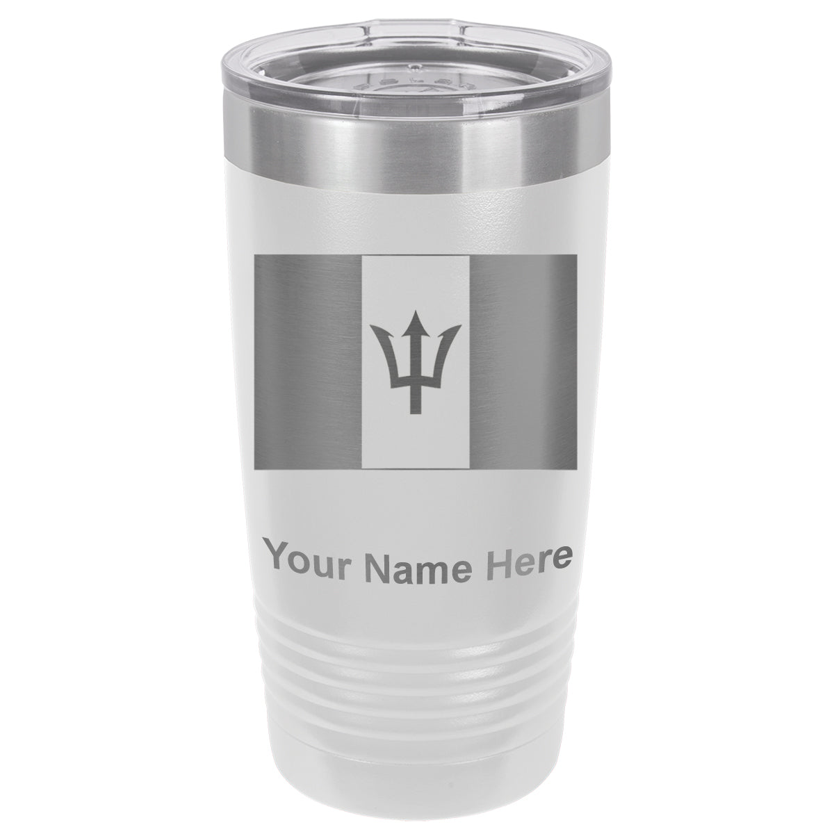 20oz Vacuum Insulated Tumbler Mug, Flag of Barbados, Personalized Engraving Included