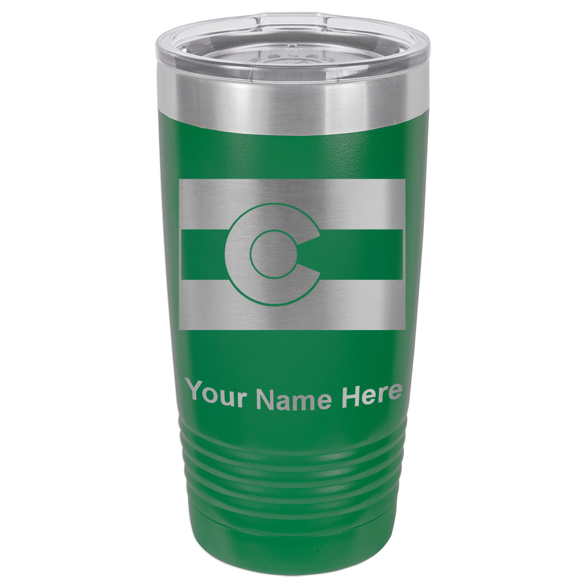 20oz Vacuum Insulated Tumbler Mug, Flag of Colorado, Personalized Engraving Included