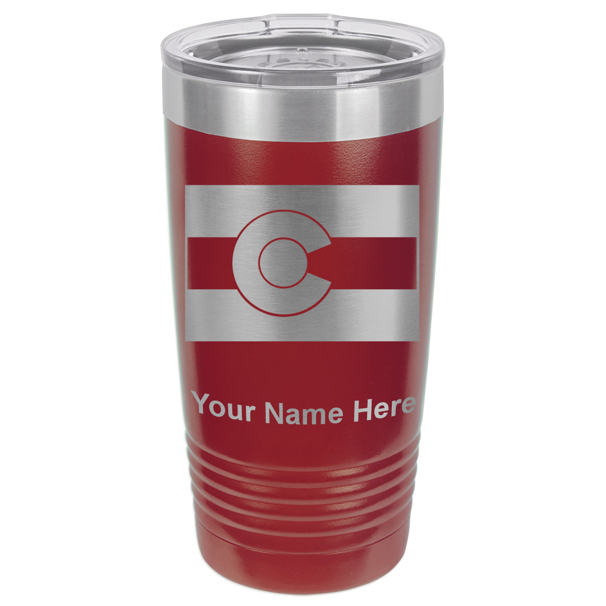 20oz Vacuum Insulated Tumbler Mug, Flag of Colorado, Personalized Engraving Included