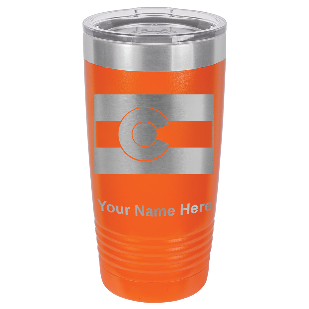 20oz Vacuum Insulated Tumbler Mug, Flag of Colorado, Personalized Engraving Included