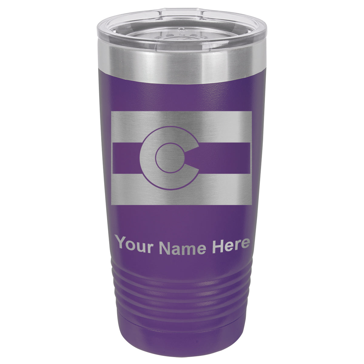 20oz Vacuum Insulated Tumbler Mug, Flag of Colorado, Personalized Engraving Included
