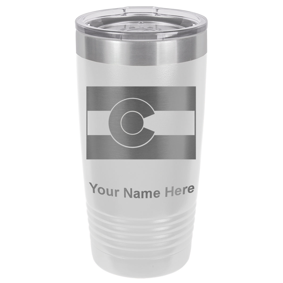 20oz Vacuum Insulated Tumbler Mug, Flag of Colorado, Personalized Engraving Included
