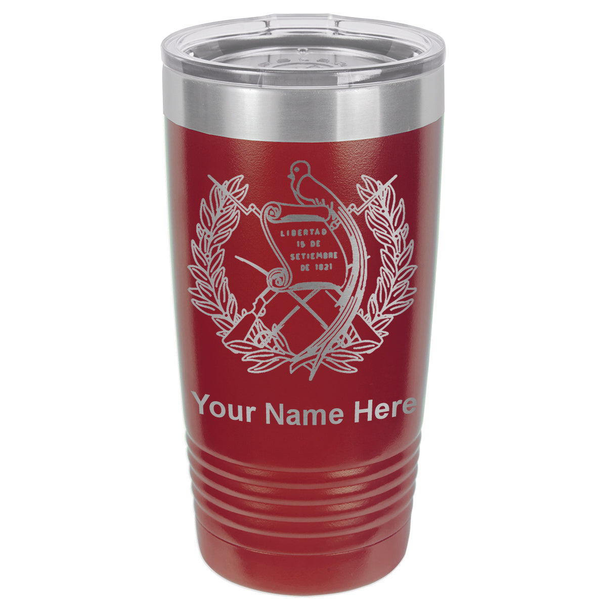 20oz Vacuum Insulated Tumbler Mug, Flag of Guatemala, Personalized Engraving Included