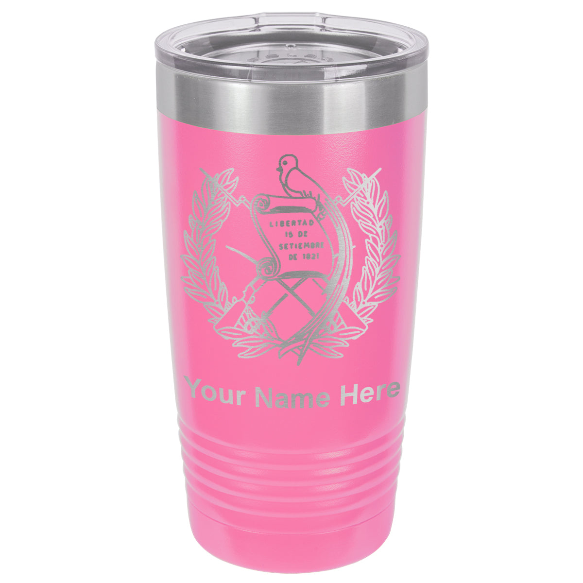 20oz Vacuum Insulated Tumbler Mug, Flag of Guatemala, Personalized Engraving Included