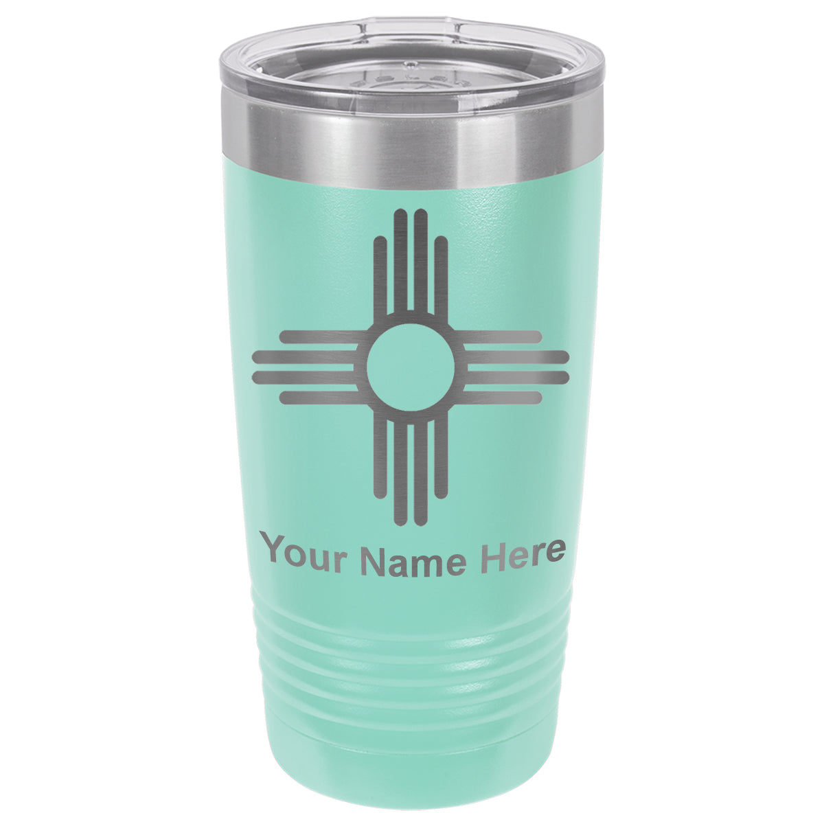 20oz Vacuum Insulated Tumbler Mug, Flag of New Mexico, Personalized Engraving Included
