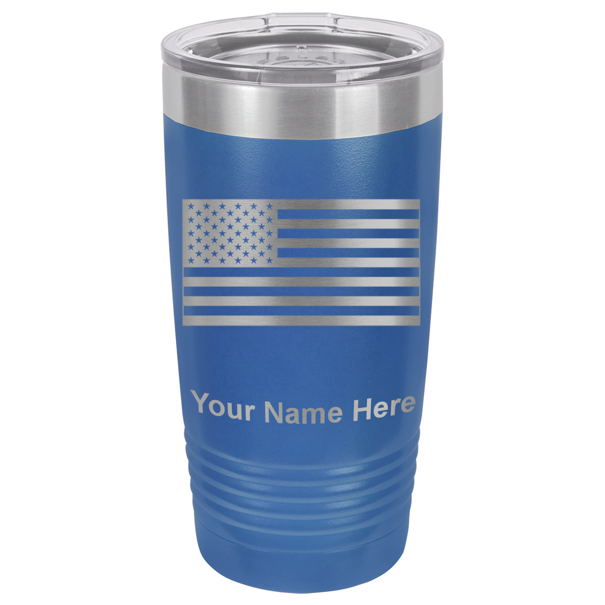 20oz Vacuum Insulated Tumbler Mug, Flag of the United States, Personalized Engraving Included