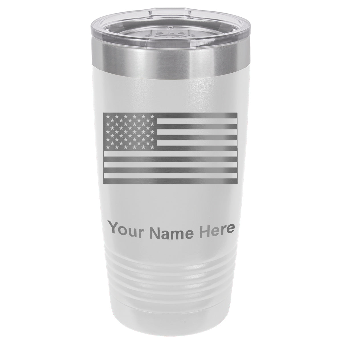 20oz Vacuum Insulated Tumbler Mug, Flag of the United States, Personalized Engraving Included