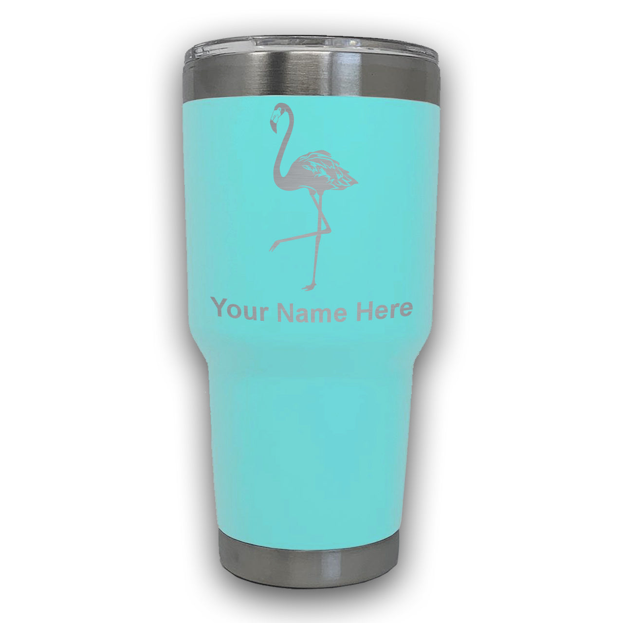 LaserGram 30oz Tumbler Mug, Flamingo, Personalized Engraving Included