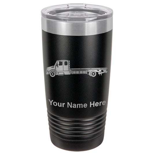 20oz Vacuum Insulated Tumbler Mug, Flat Bed Tow Truck, Personalized Engraving Included