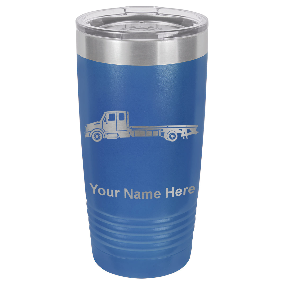 20oz Vacuum Insulated Tumbler Mug, Flat Bed Tow Truck, Personalized Engraving Included