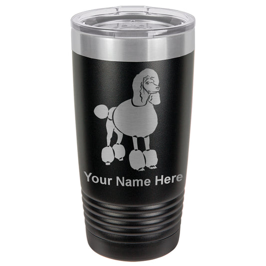 20oz Vacuum Insulated Tumbler Mug, French Poodle Dog, Personalized Engraving Included