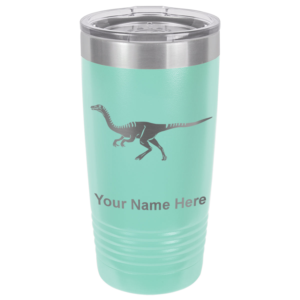 20oz Vacuum Insulated Tumbler Mug, Gallimimus Dinosaur, Personalized Engraving Included