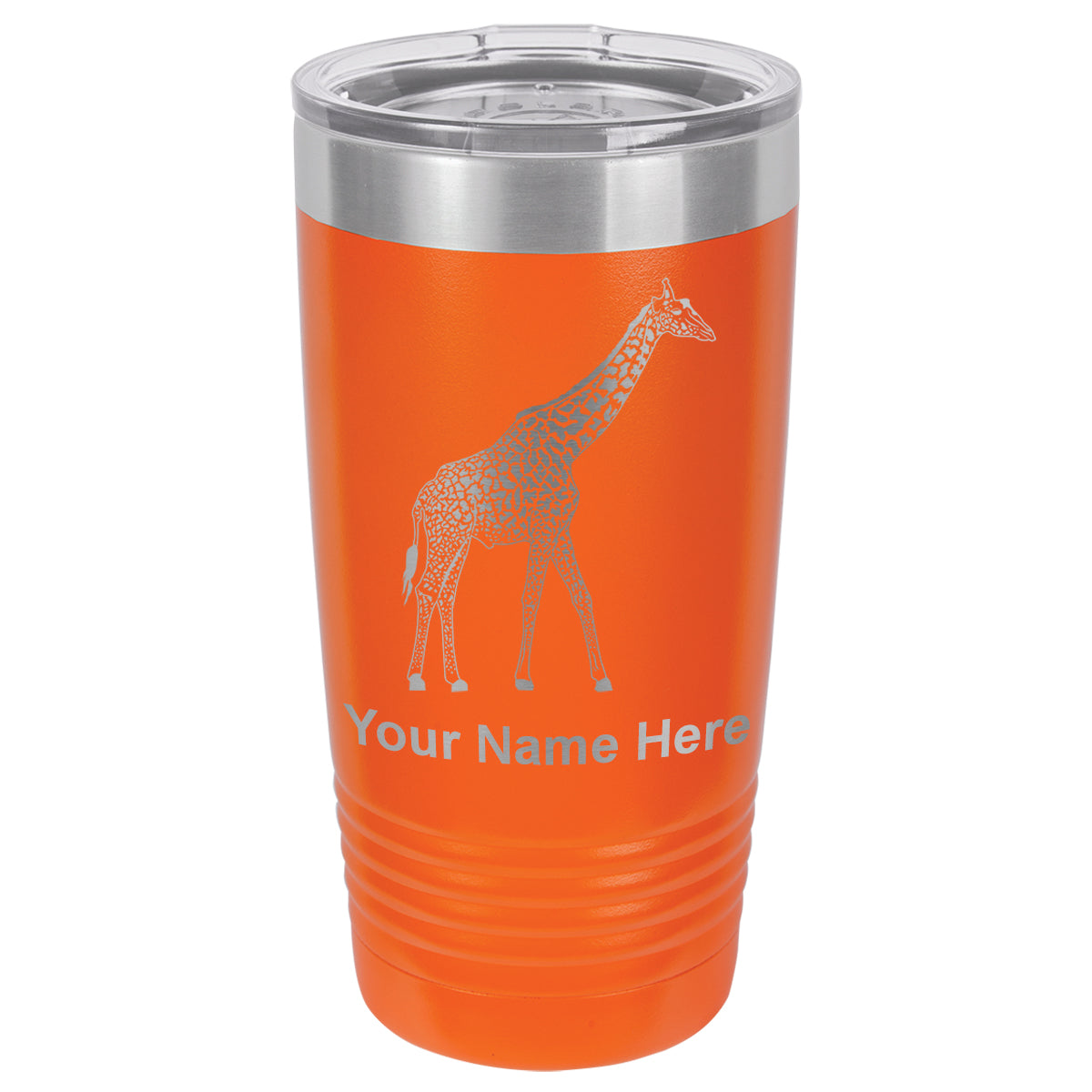 20oz Vacuum Insulated Tumbler Mug, Giraffe, Personalized Engraving Included