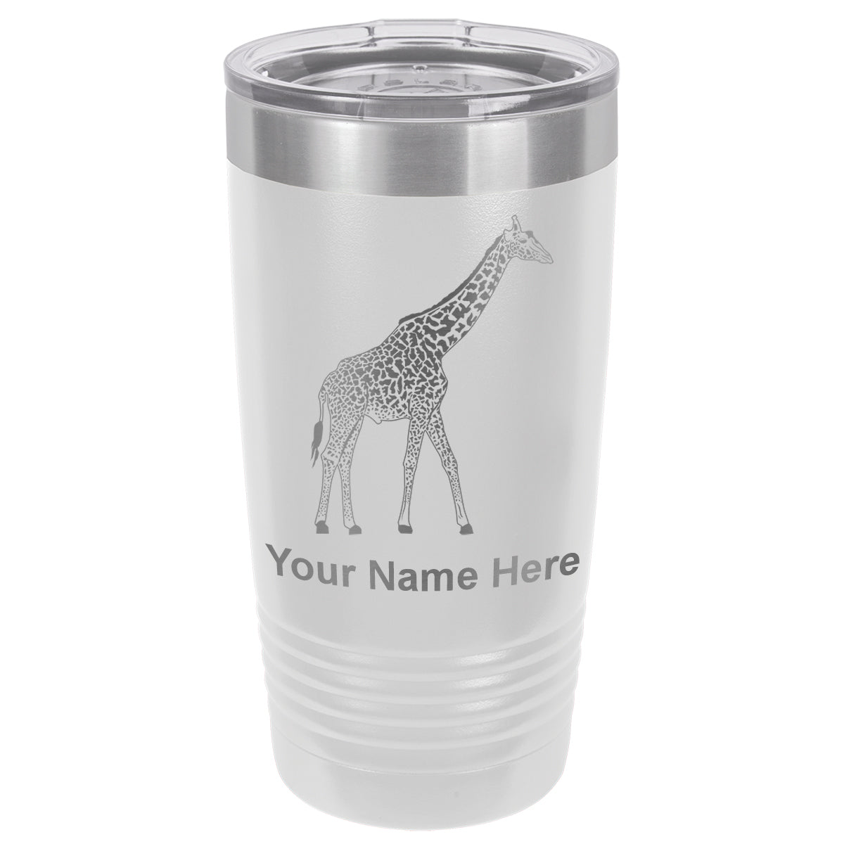 20oz Vacuum Insulated Tumbler Mug, Giraffe, Personalized Engraving Included