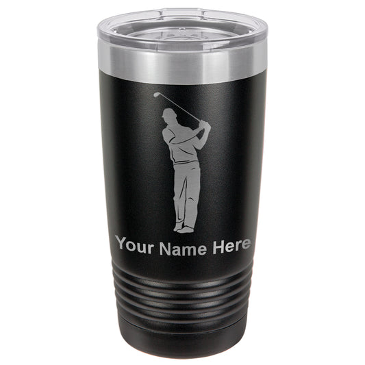 20oz Vacuum Insulated Tumbler Mug, Golfer, Personalized Engraving Included