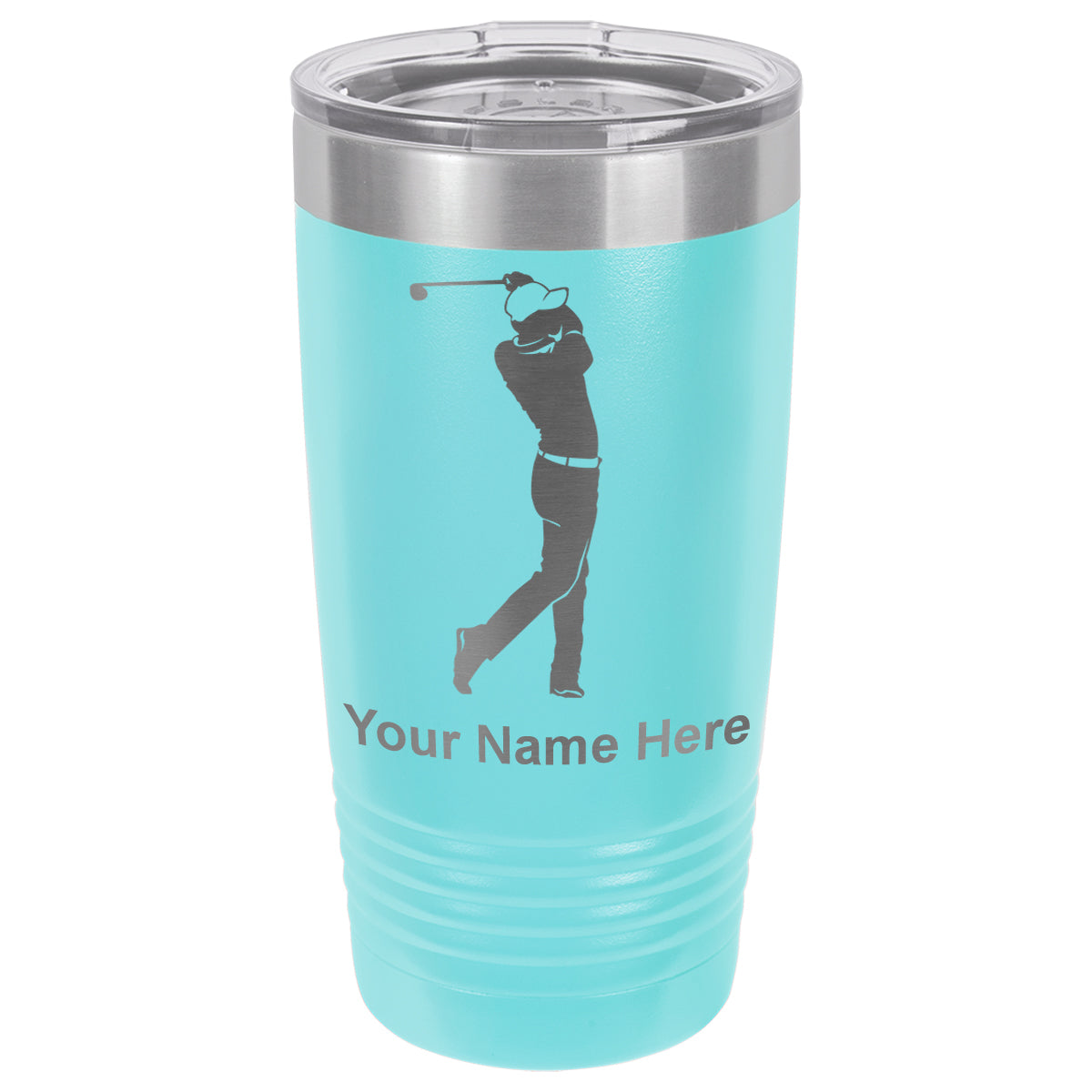 20oz Vacuum Insulated Tumbler Mug, Golfer Golfing, Personalized Engraving Included