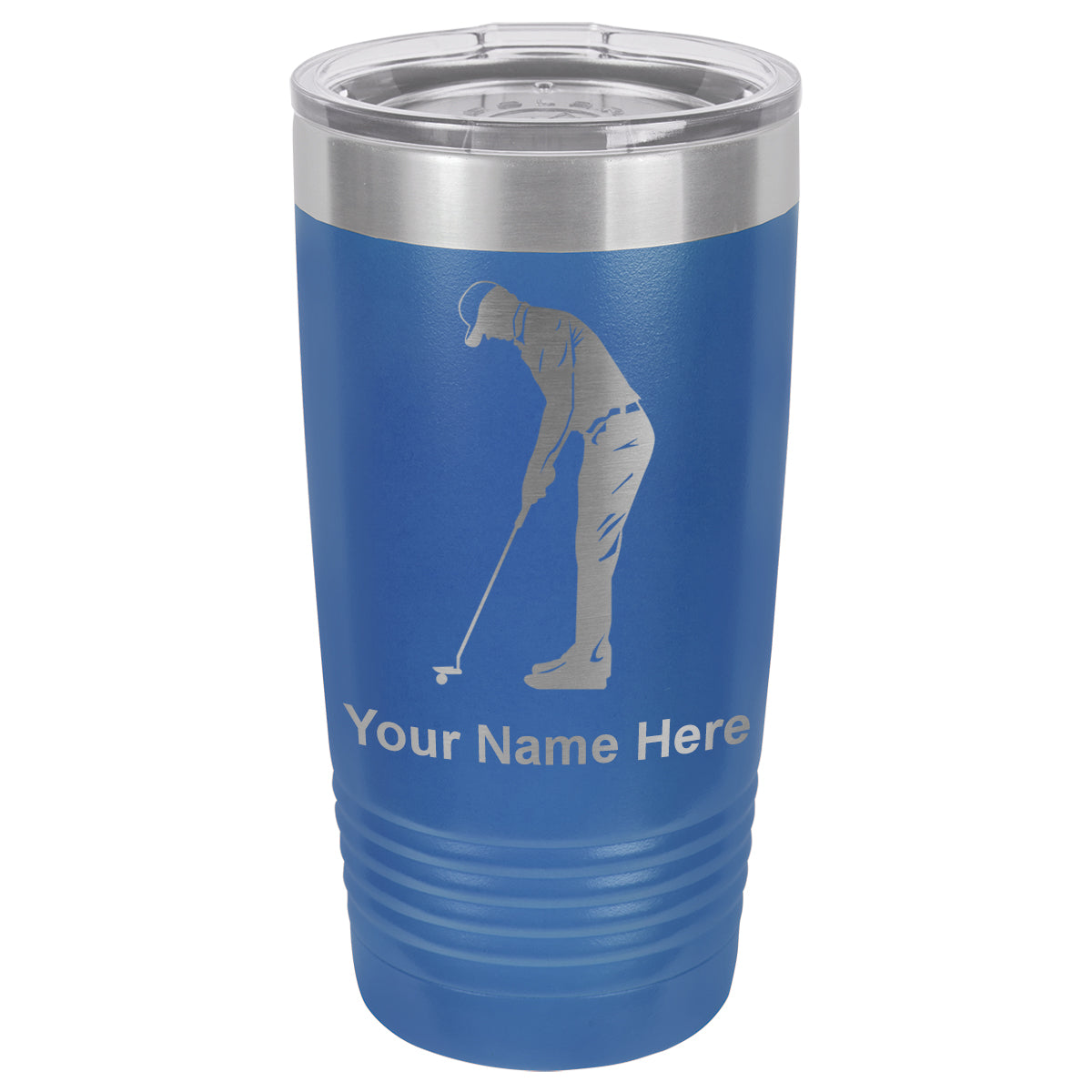 20oz Vacuum Insulated Tumbler Mug, Golfer Putting, Personalized Engraving Included