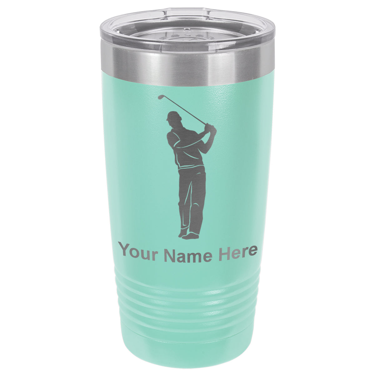 20oz Vacuum Insulated Tumbler Mug, Golfer, Personalized Engraving Included