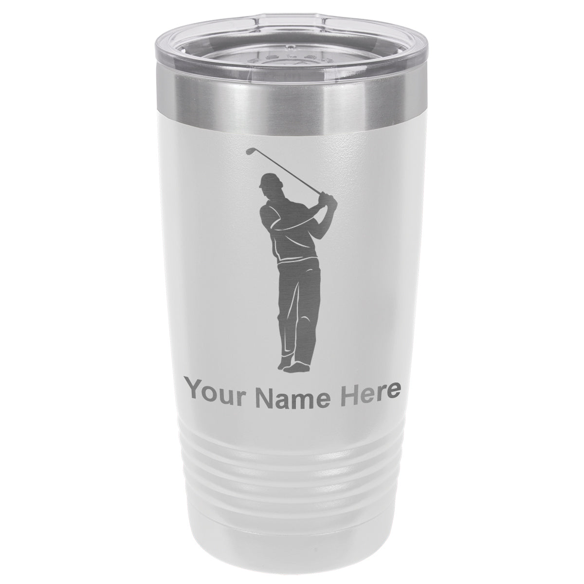 20oz Vacuum Insulated Tumbler Mug, Golfer, Personalized Engraving Included