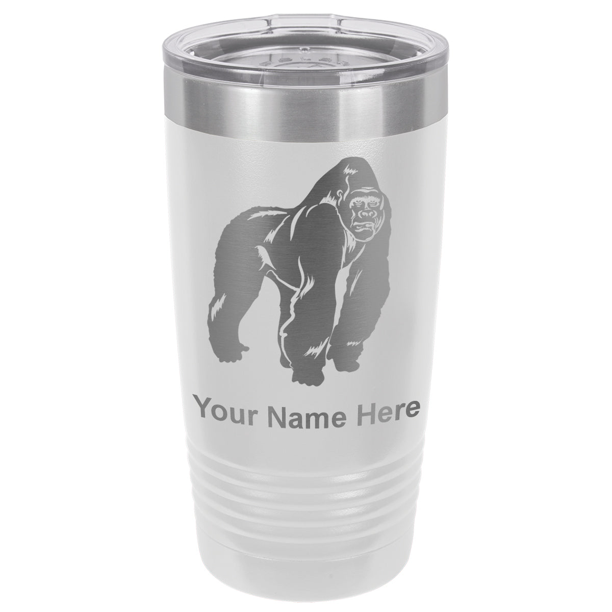 20oz Vacuum Insulated Tumbler Mug, Gorilla, Personalized Engraving Included