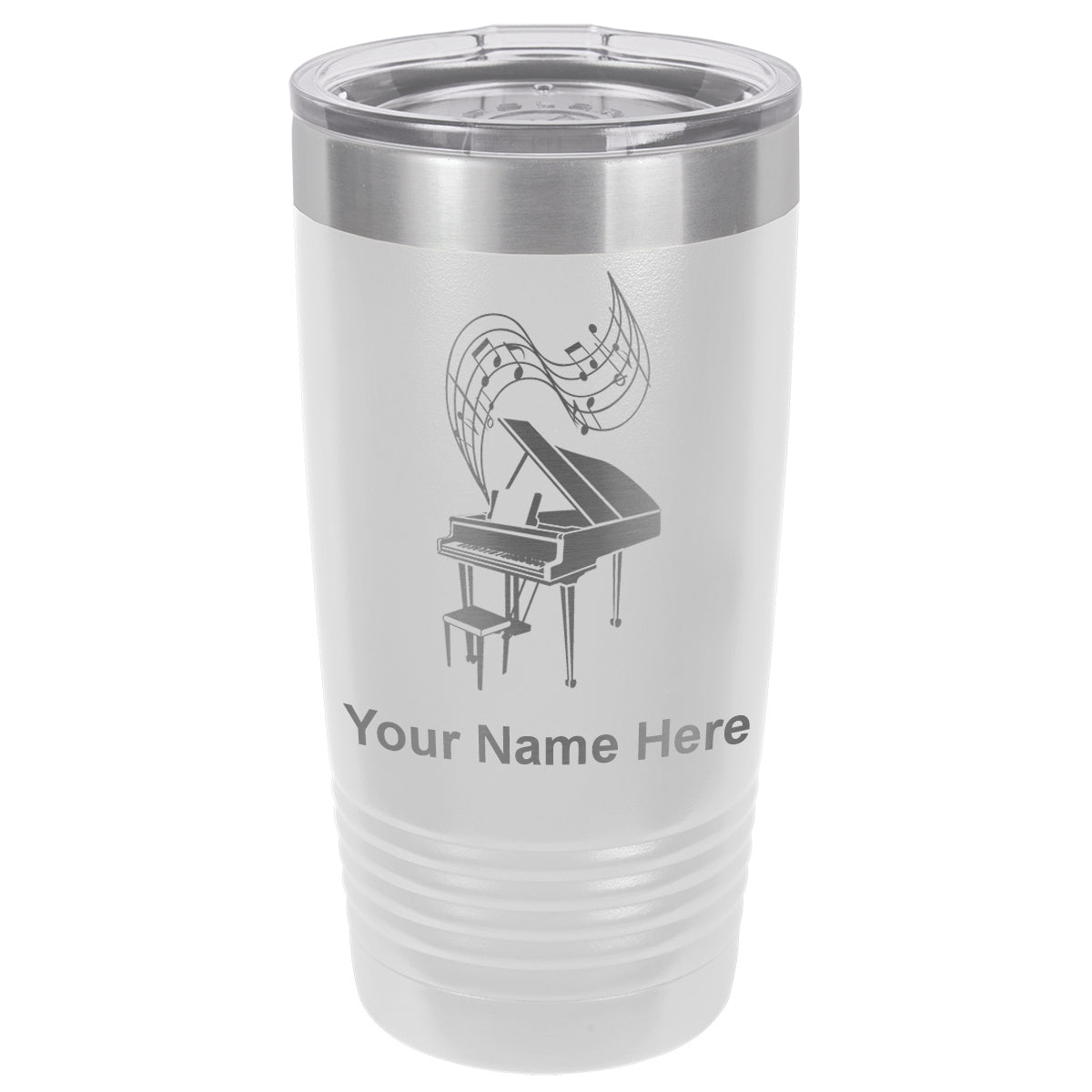 20oz Vacuum Insulated Tumbler Mug, Grand Piano, Personalized Engraving Included