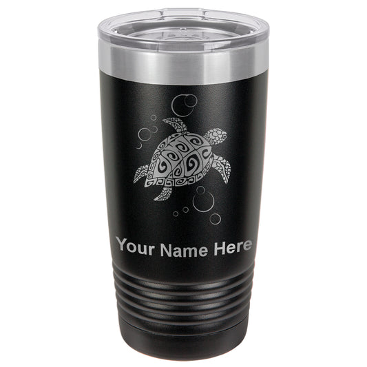 20oz Vacuum Insulated Tumbler Mug, Hawaiian Sea Turtle, Personalized Engraving Included