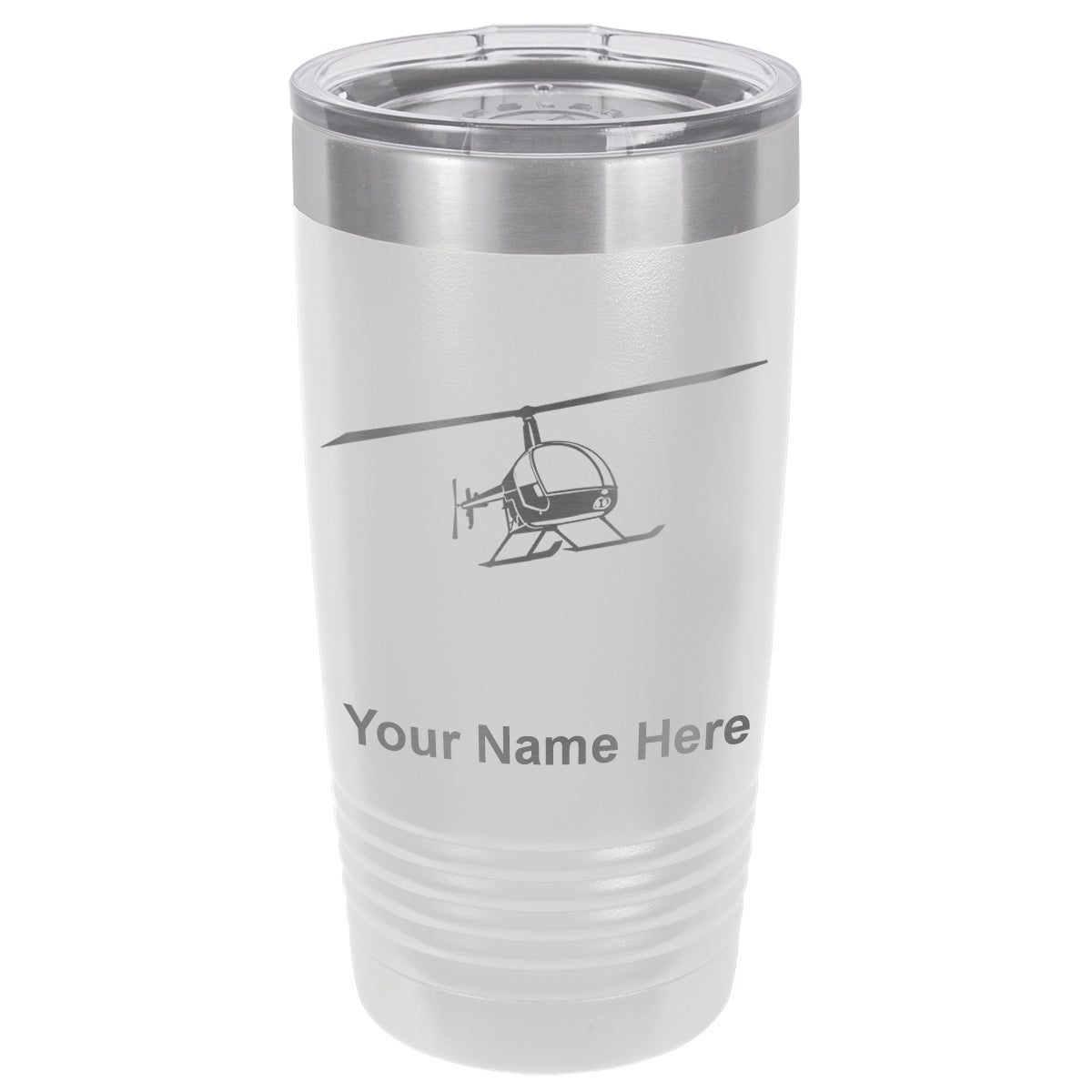 20oz Vacuum Insulated Tumbler Mug, Helicopter 2, Personalized Engraving Included