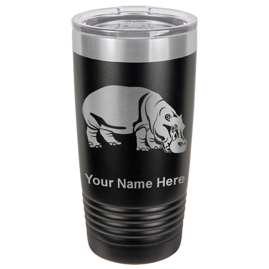20oz Vacuum Insulated Tumbler Mug, Hippopotamus, Personalized Engraving Included