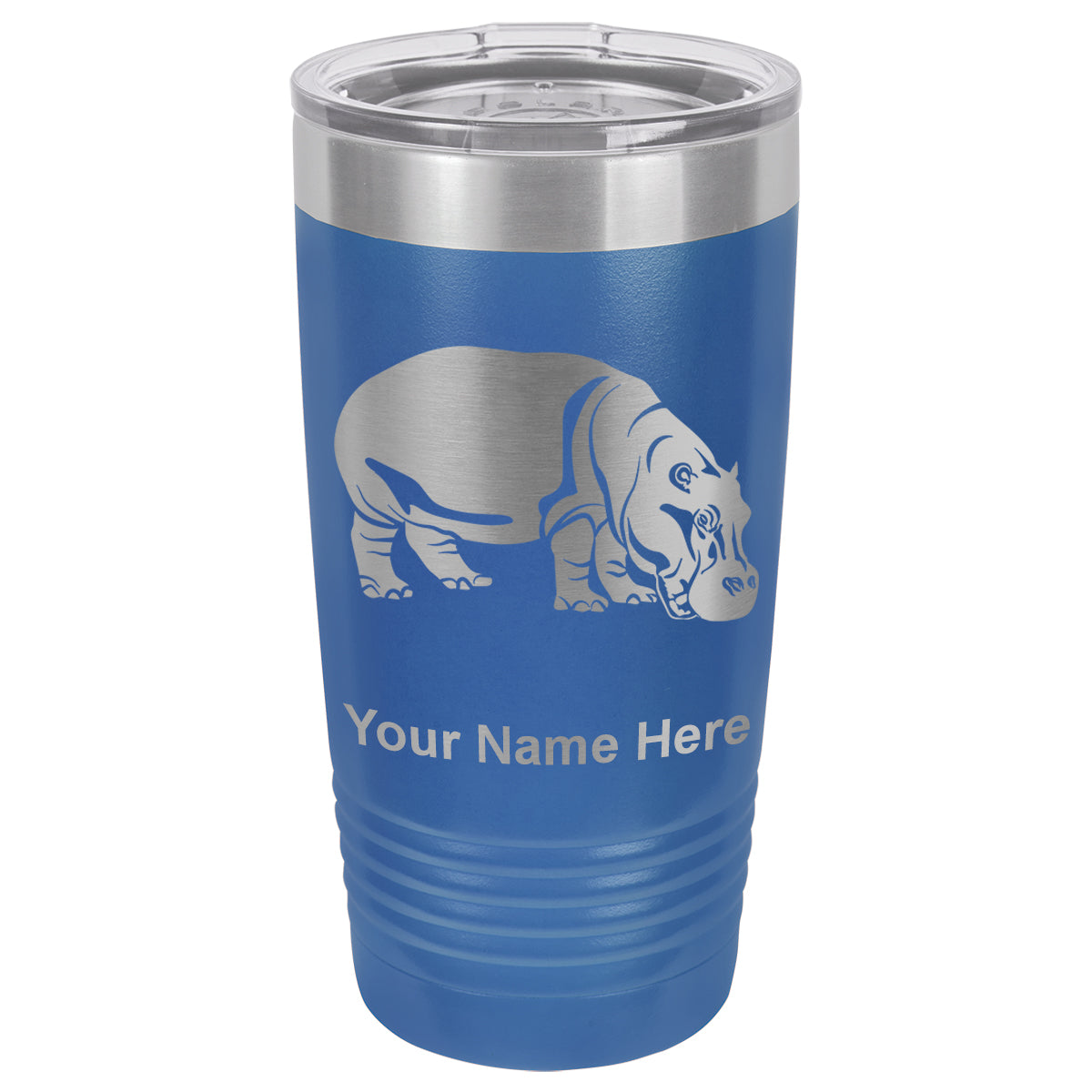 20oz Vacuum Insulated Tumbler Mug, Hippopotamus, Personalized Engraving Included