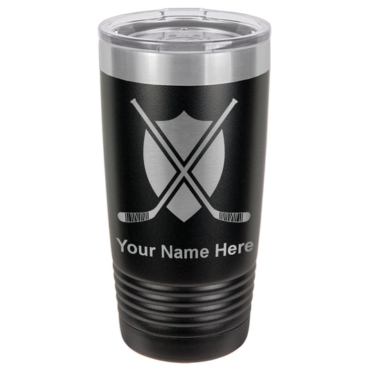 20oz Vacuum Insulated Tumbler Mug, Hockey Sticks, Personalized Engraving Included