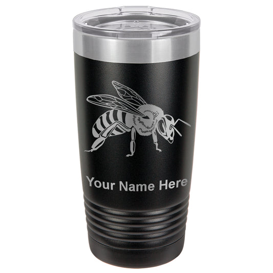 20oz Vacuum Insulated Tumbler Mug, Honey Bee, Personalized Engraving Included
