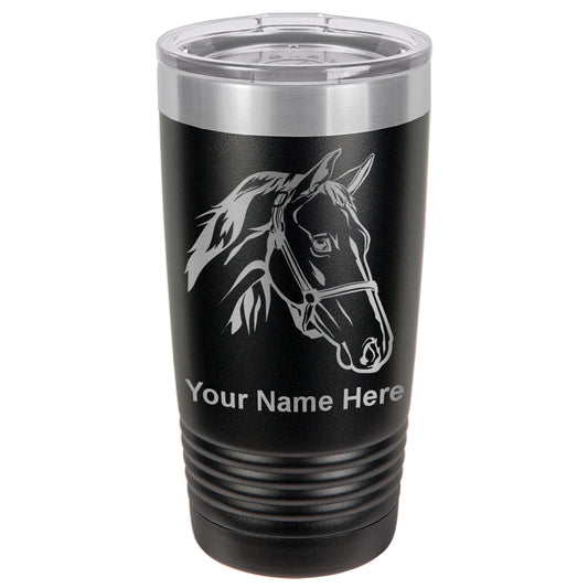 20oz Vacuum Insulated Tumbler Mug, Horse Head 2, Personalized Engraving Included