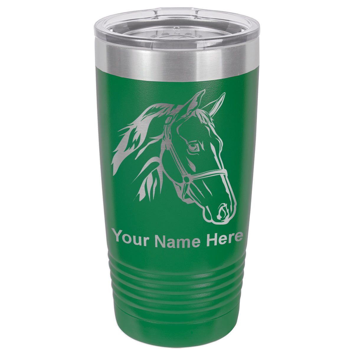 20oz Vacuum Insulated Tumbler Mug, Horse Head 2, Personalized Engraving Included