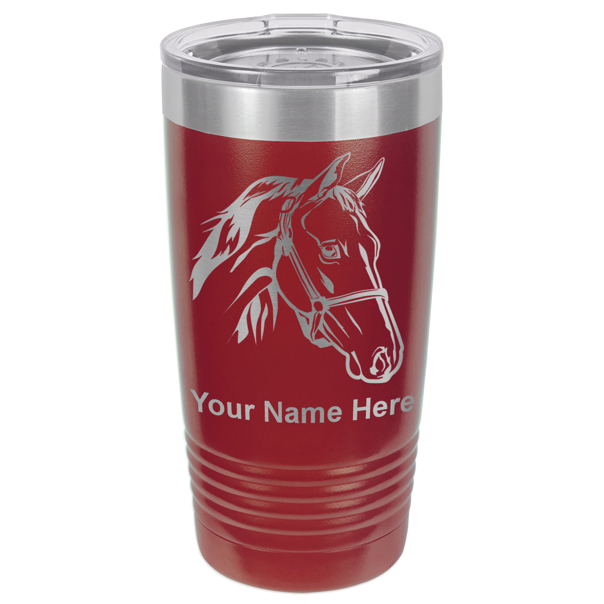 20oz Vacuum Insulated Tumbler Mug, Horse Head 2, Personalized Engraving Included
