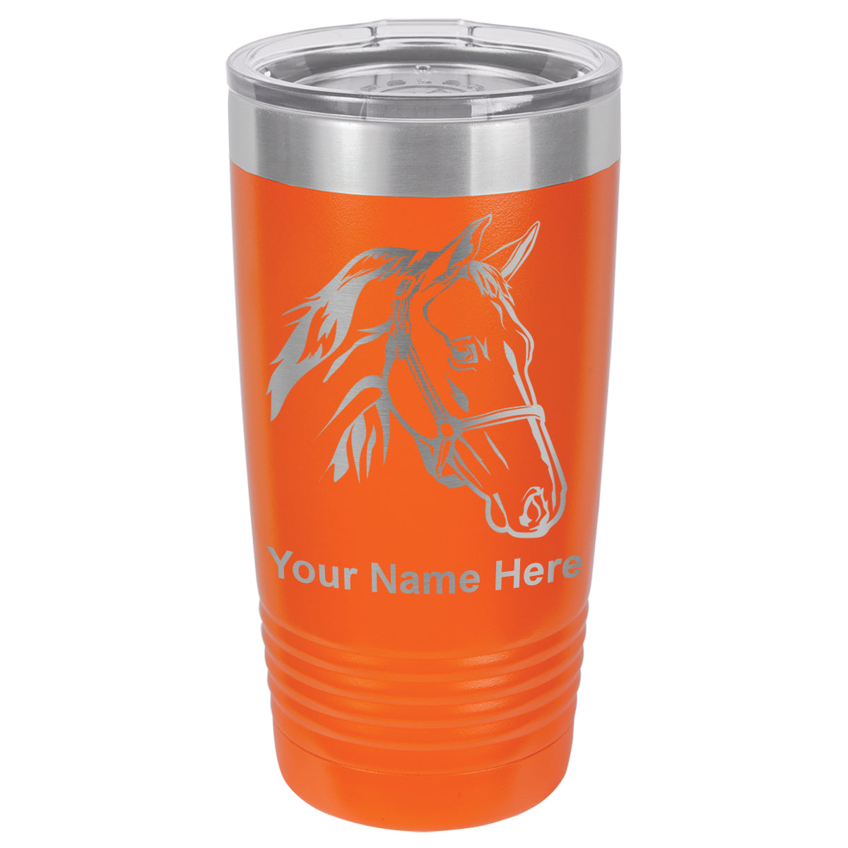 20oz Vacuum Insulated Tumbler Mug, Horse Head 2, Personalized Engraving Included