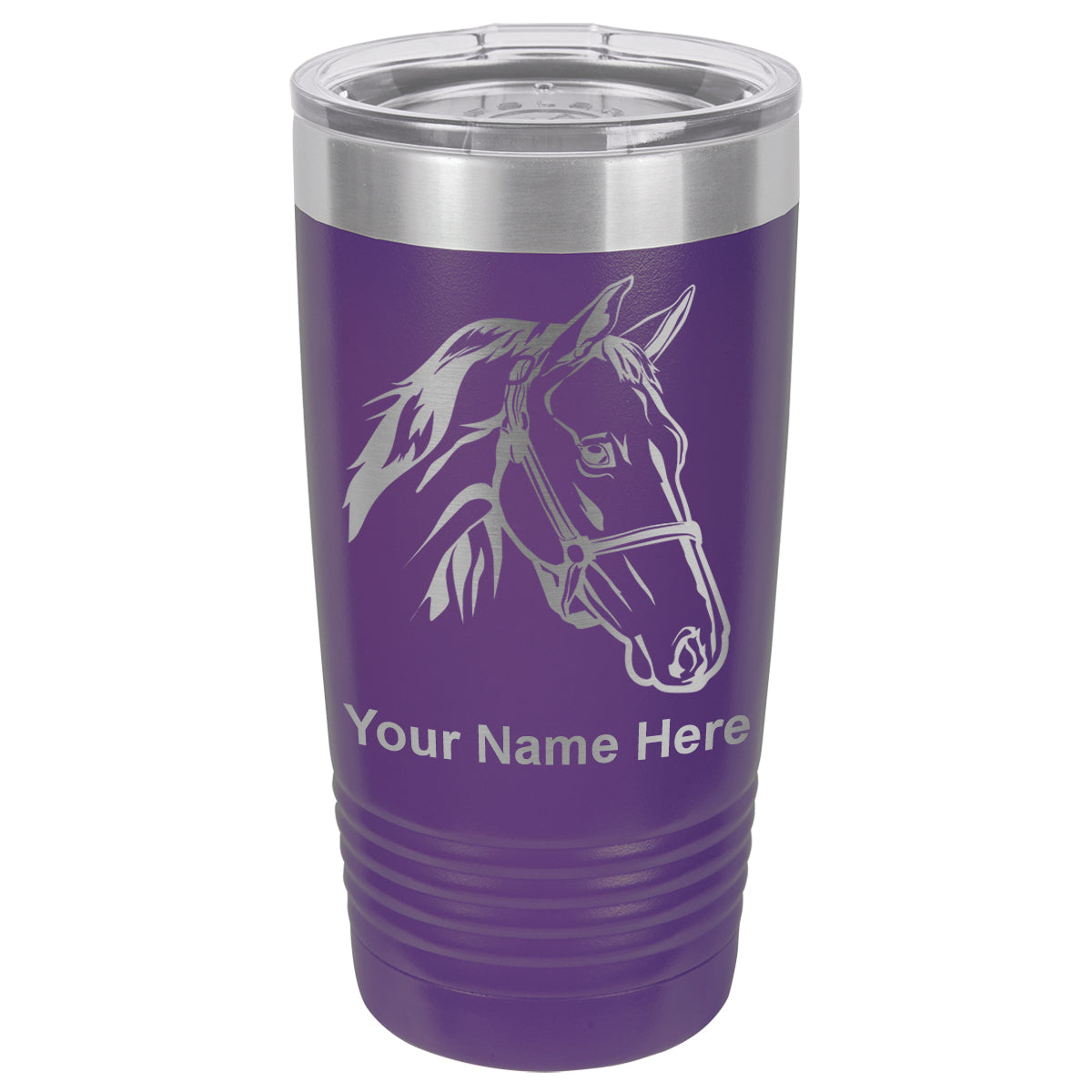20oz Vacuum Insulated Tumbler Mug, Horse Head 2, Personalized Engraving Included