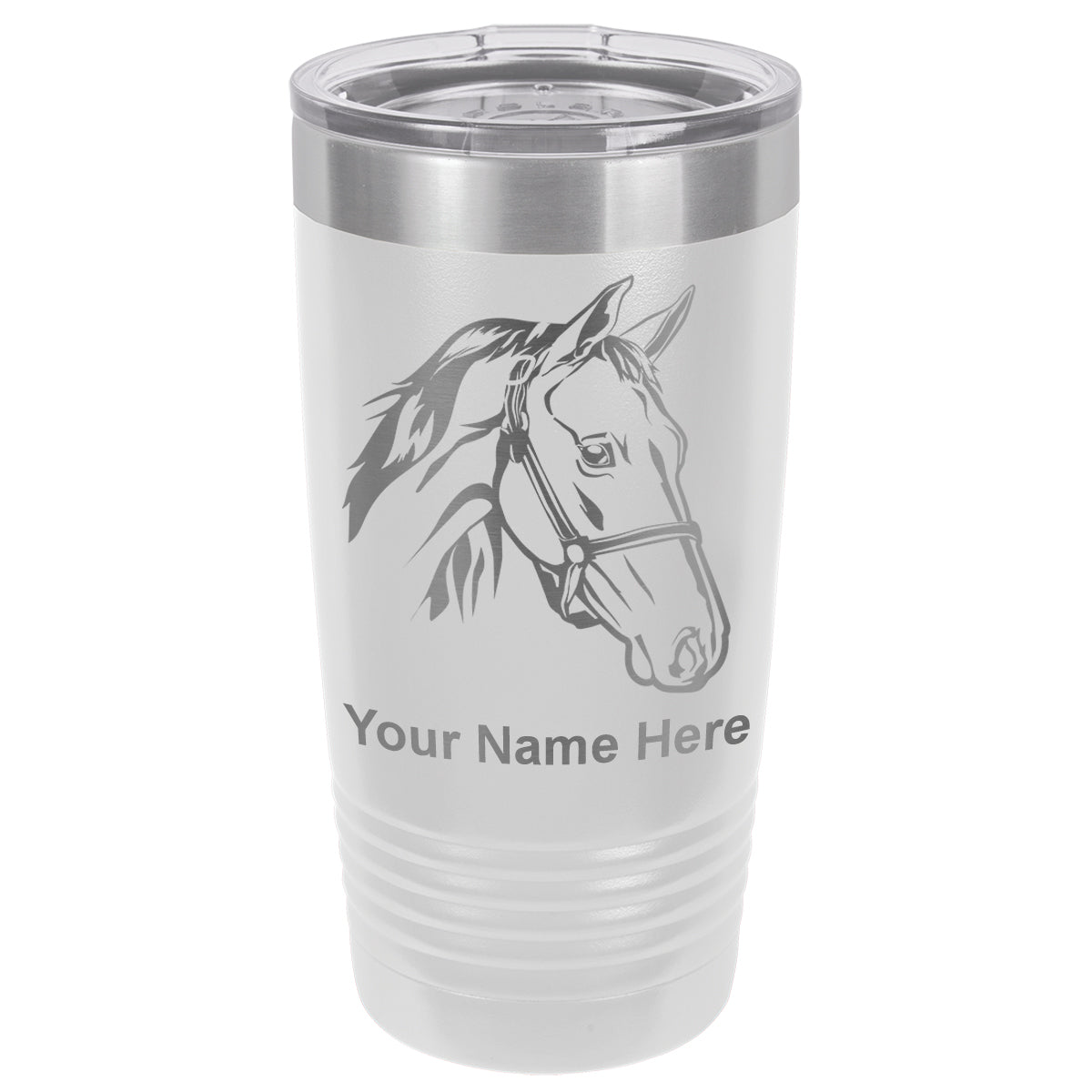 20oz Vacuum Insulated Tumbler Mug, Horse Head 2, Personalized Engraving Included