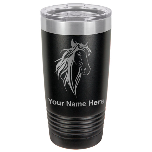 20oz Vacuum Insulated Tumbler Mug, Horse Head 3, Personalized Engraving Included