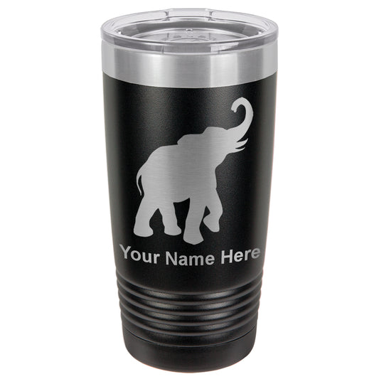 20oz Vacuum Insulated Tumbler Mug, Indian Elephant, Personalized Engraving Included