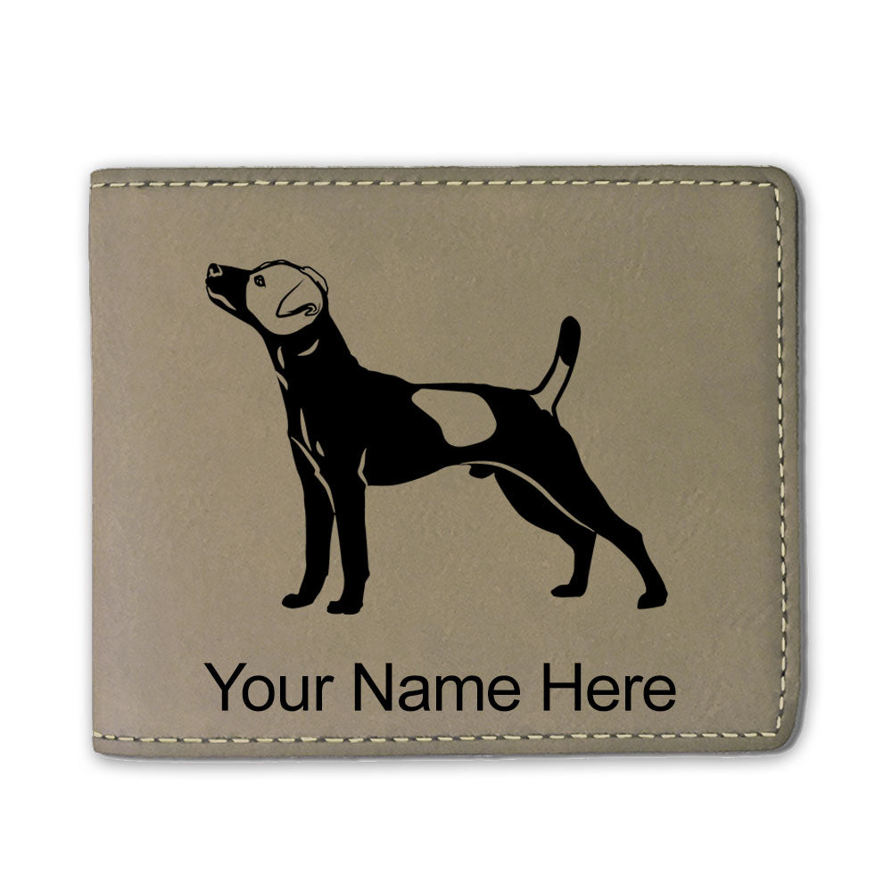 Faux Leather Bi-Fold Wallet, Jack Russell Terrier Dog, Personalized Engraving Included