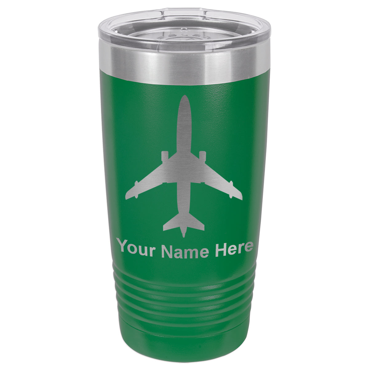20oz Vacuum Insulated Tumbler Mug, Jet Airplane, Personalized Engraving Included