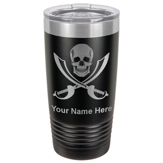 20oz Vacuum Insulated Tumbler Mug, Jolly Roger, Personalized Engraving Included