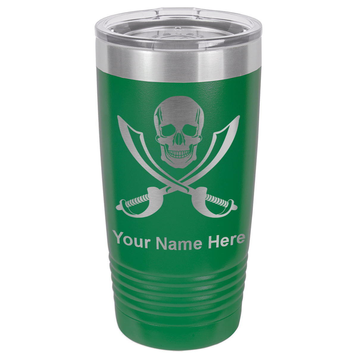20oz Vacuum Insulated Tumbler Mug, Jolly Roger, Personalized Engraving Included