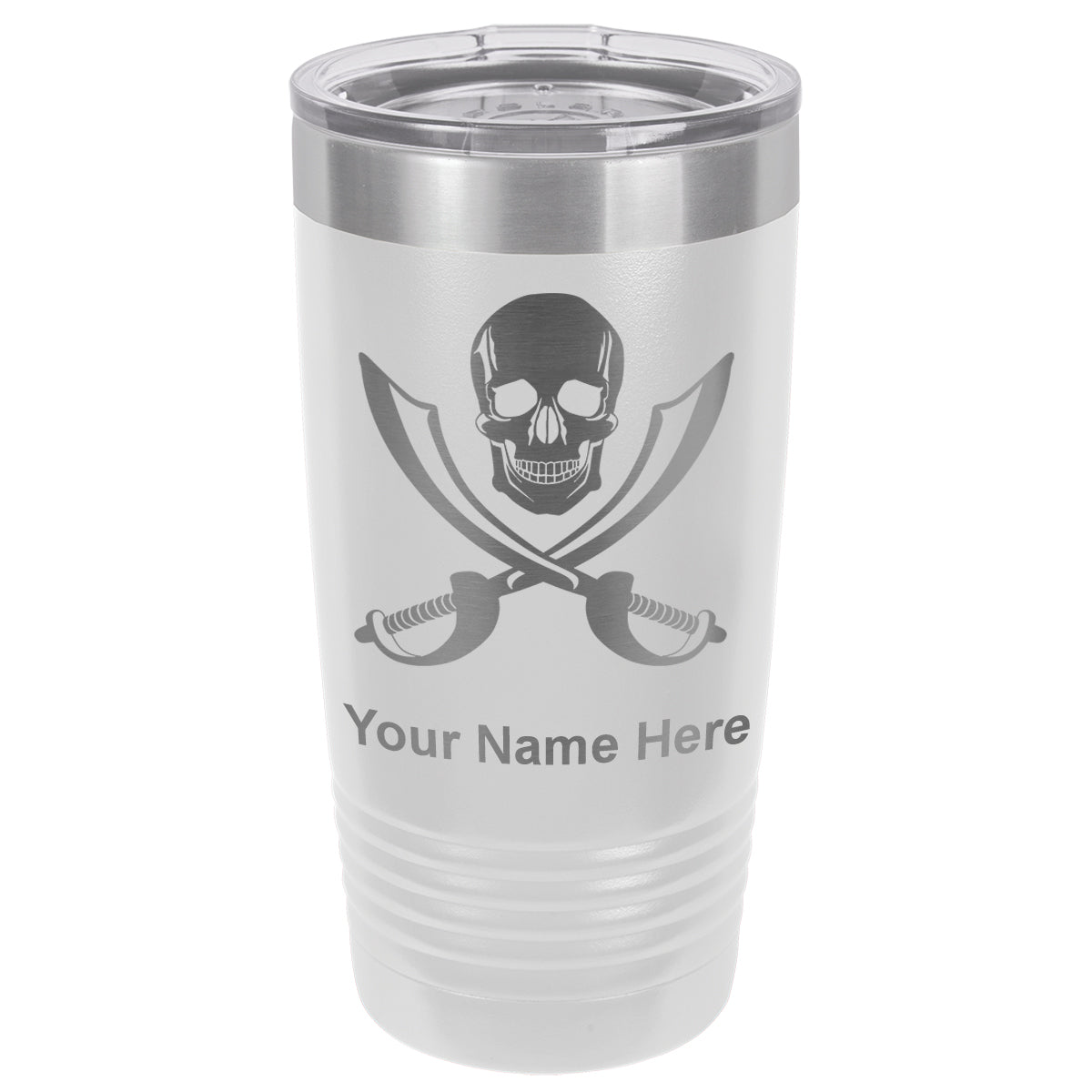 20oz Vacuum Insulated Tumbler Mug, Jolly Roger, Personalized Engraving Included