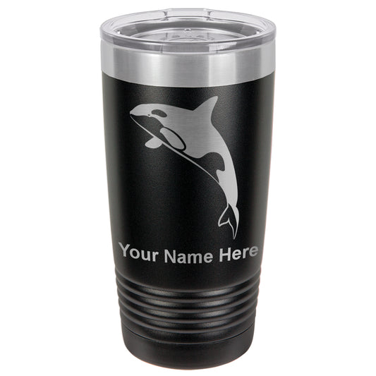20oz Vacuum Insulated Tumbler Mug, Killer Whale, Personalized Engraving Included