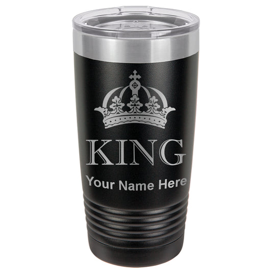 20oz Vacuum Insulated Tumbler Mug, King Crown, Personalized Engraving Included