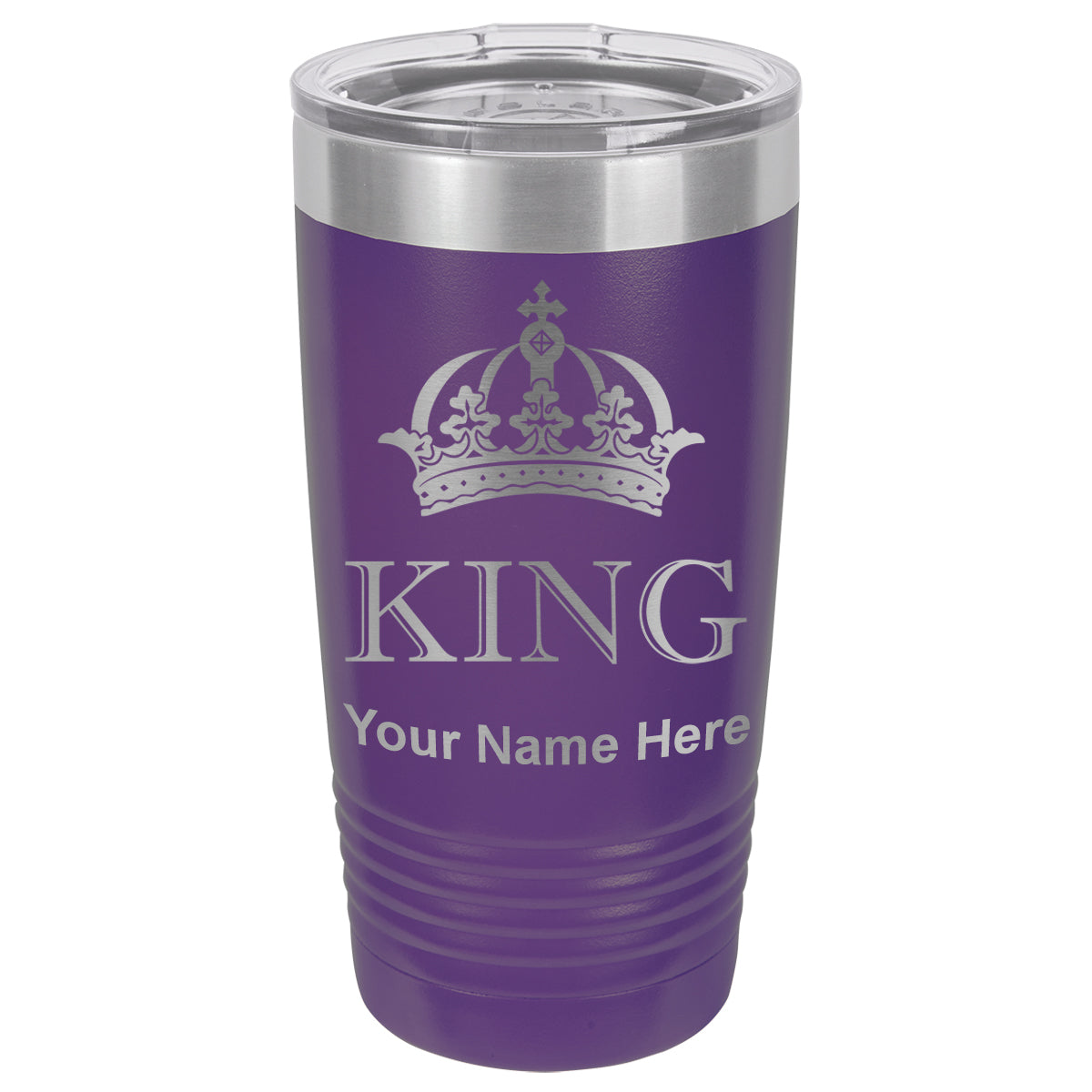 20oz Vacuum Insulated Tumbler Mug, King Crown, Personalized Engraving Included