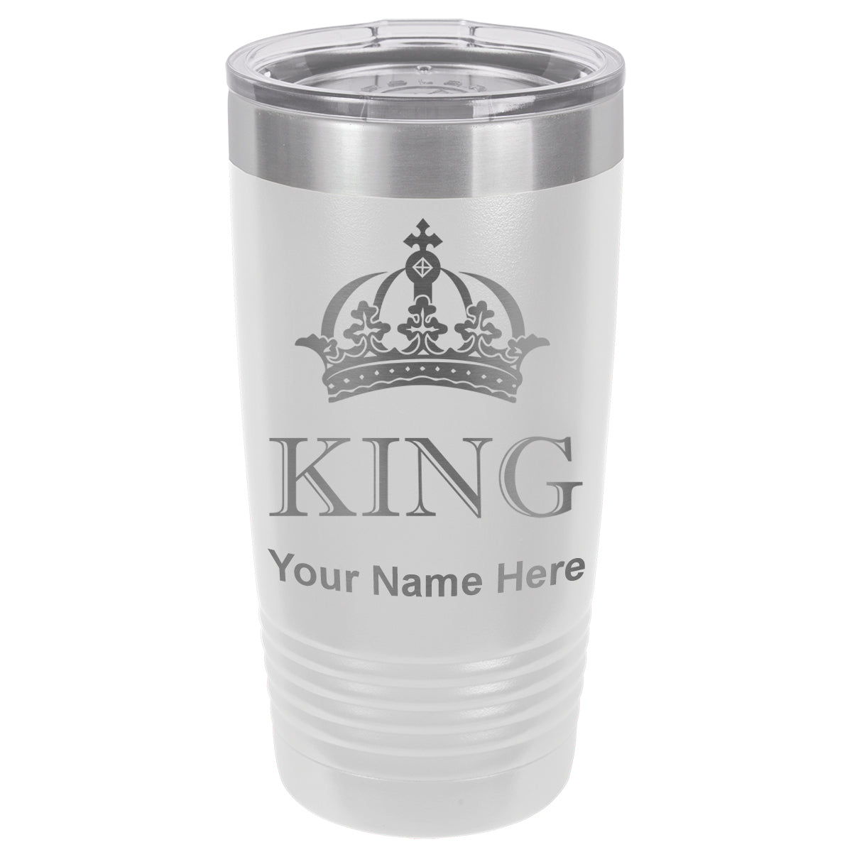20oz Vacuum Insulated Tumbler Mug, King Crown, Personalized Engraving Included