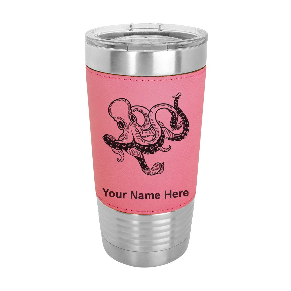 20oz Faux Leather Tumbler Mug, Kraken, Personalized Engraving Included - LaserGram Custom Engraved Gifts